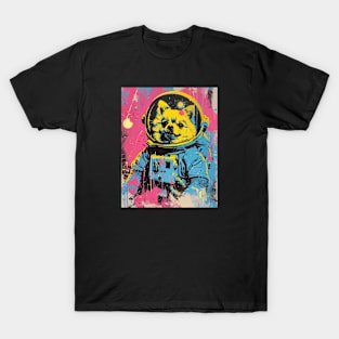 Pomeranian dog astronaut portrait T-Shirt